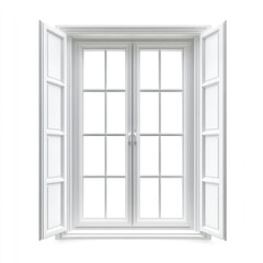 Obraz premium Open White Window Shutters