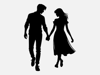 Couple Silhouette Vector Illustration