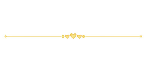 Gold Love Line. Simple Style Vintage Divider.