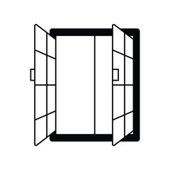 window glyph outline  icon with white background vector stock illustration