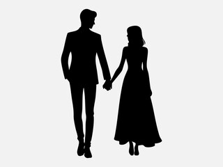 Couple Silhouette Vector Illustration