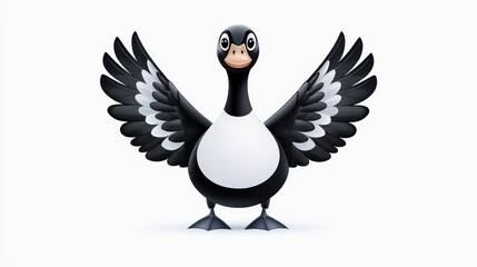 Obraz premium Playful Cartoon Goose