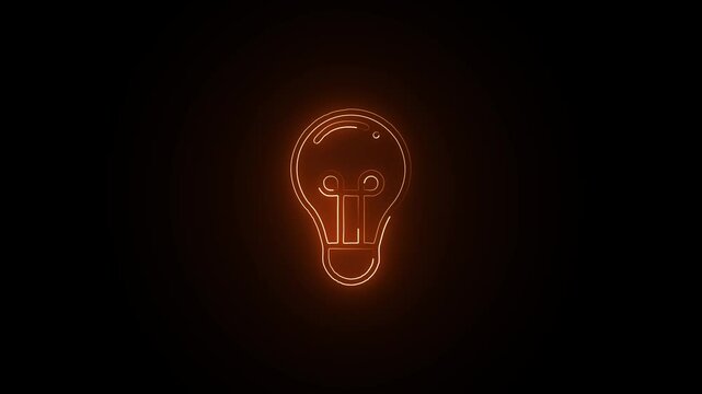 Glowing neon Design Concept icon isolated on black background. HD Video motion graphic animation