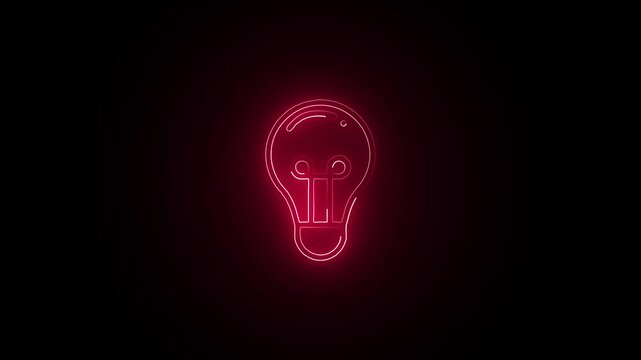 Glowing neon Design Concept icon isolated on black background. HD Video motion graphic animation