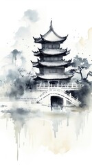 Obraz premium Temple architecture building pagoda.