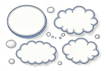 Obraz premium Collection of Hand-Drawn Speech Bubbles with Shadow Effects