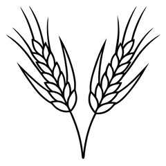 Barley Outline Vector Illustration