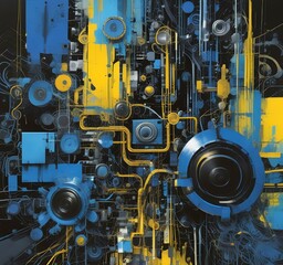 Fototapeta premium Illustration of abstract technology background.