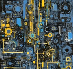Fototapeta premium Illustration of abstract technology background.
