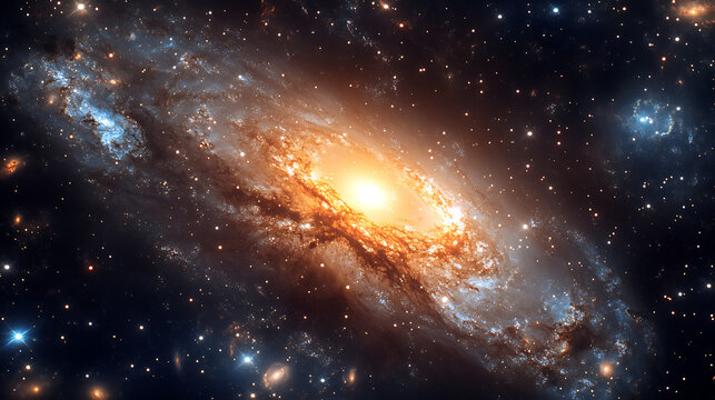 A glowing eye-shaped galaxy spinning in the void, radiating cosmic insight. (1)