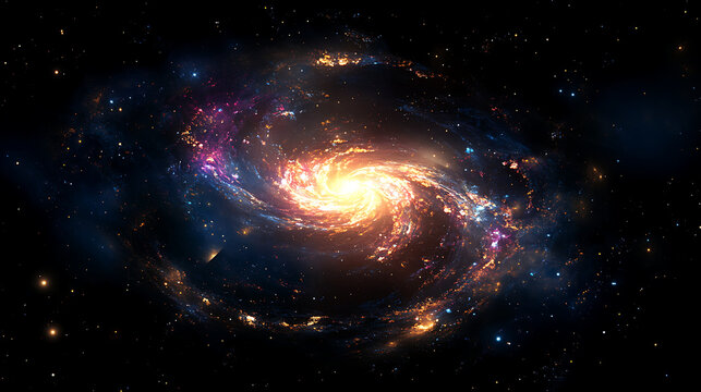 A glowing eye-shaped galaxy spinning in the void, radiating cosmic insight.