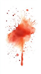 Stunning Watercolor Splatter Art: Vibrant Red Abstract Design