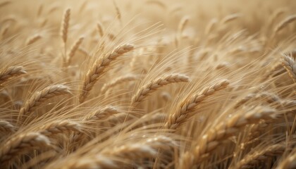 Golden Wheat Field, Close-up of Mature Grain