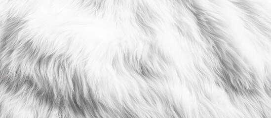 Fototapeta premium Soft white fur texture highlighting the plush undercoats of domestic animals with smooth wavy strands creating a fluffy backdrop for designs.