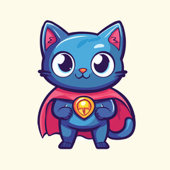 Cute Cat Superhero vector illustration