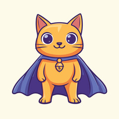 Cute Cat Superhero vector illustration