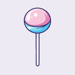A colorful lollipop on a stick in a cartoon style vector illustration 