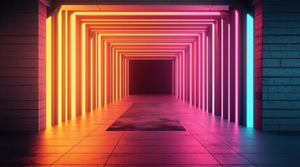 Fototapeta premium Spaceship docking at a glowing intergalactic station, creative space design, 3D illustration