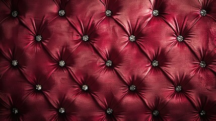 Red Upholstery with Diamond Buttons