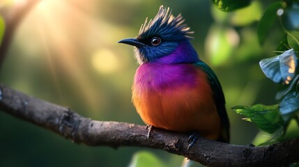 Fototapeta premium Vibrant Paradise Tanager: A Jewel of the Rainforest