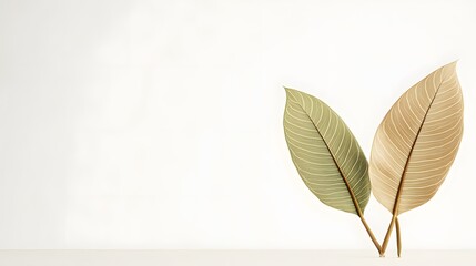 Fototapeta premium Elegant Dried Leaves Minimalist Botanical Art