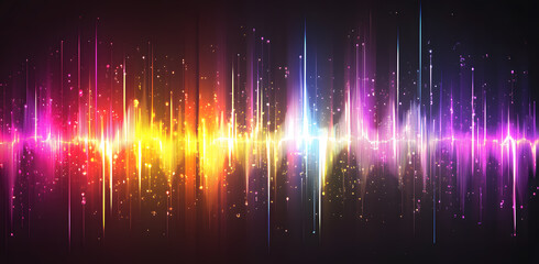 Colorful Soundwave Spectrum on Black Background