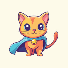 Cute Cat Superhero vector illustration