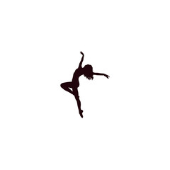 ballet dancer isolated on white background silhouette 