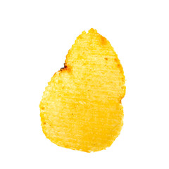 Potato chips isolated on white background.