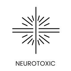 Obraz premium A symmetrical cross icon in vector, with rays representing neurotoxic balance and disruption, with an editable stroke