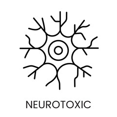 A neuron inspired icon in vector, with a circular layout symbolizing central nervous system damage, with an editable stroke
