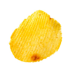 Potato chips isolated on white background.