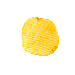 Potato chips isolated on white background.