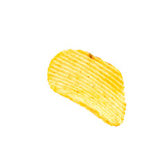 Potato chips isolated on white background.