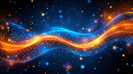 Obraz premium Blue yellow orange waves, abstract background