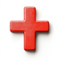 Obraz premium Vibrant Red Plus Sign Graphic Design - A Simple Geometric Symbol