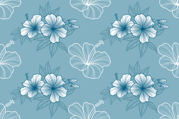 Hand drawn flower  pattern, seamless vector, botanical pattern, sketch, design for fashion, fabric, textile, wallpaper, cover, packaging and all prints.
