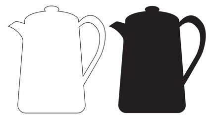 Classic Black Tea Kettle Style Vector Design