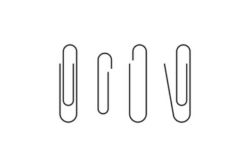 paper pin icon,paper clip with outline style