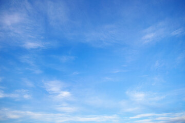 beautiful blue sky with soft white clouds for abstract background