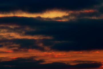 beautiful and dramatic sunset sky with clouds as abstract background