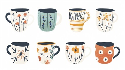 Scandinavian Cartoon Ceramic Mug Collection for Creative Designs