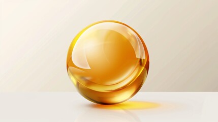 Realistic Omega 3 Fat Droplet Oil Ball Cartoon V Image