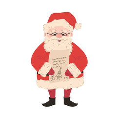 Santa Claus Holding Christmas Wish List