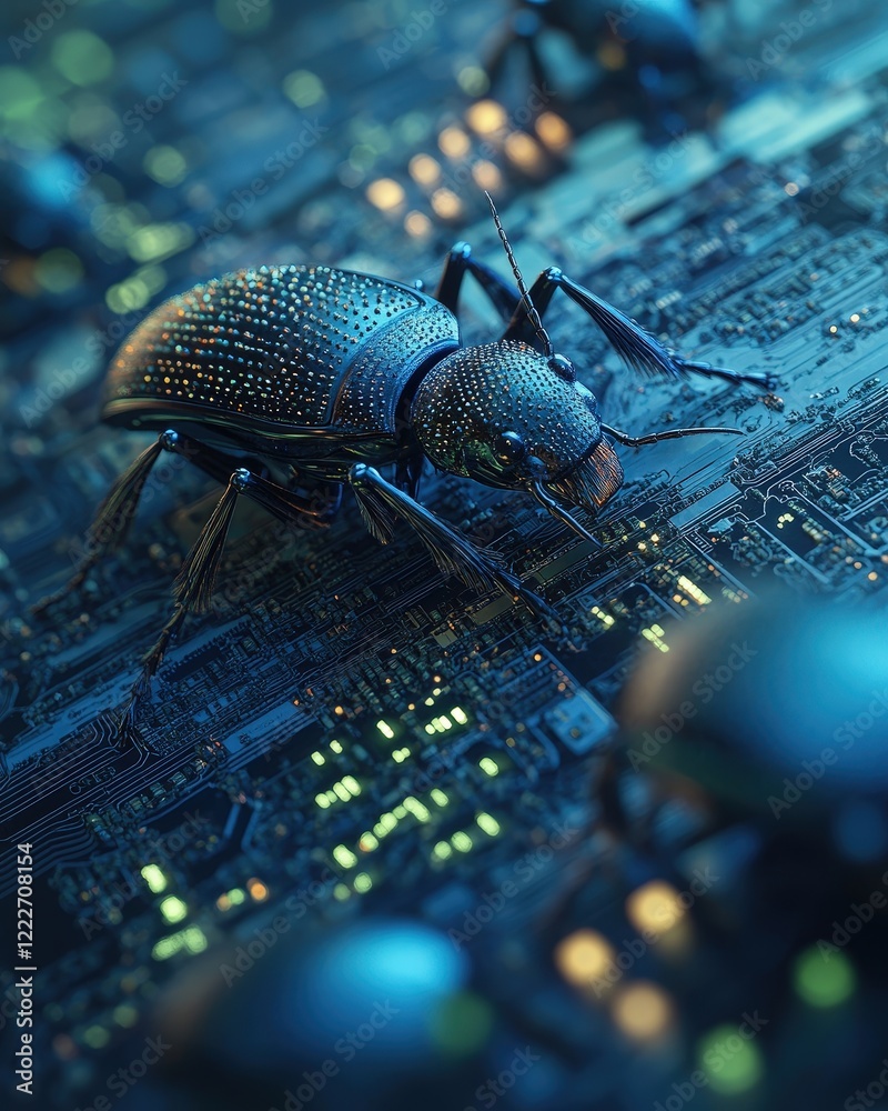Poster a concept of it problem-solving with digital representations of bugs