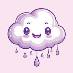 Cute Clouds cartoon rain vector illustration
