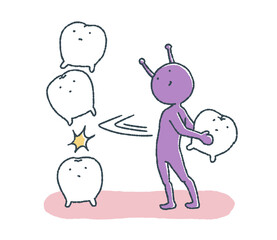 ゆるい歯は虫歯菌にだるま落としされる