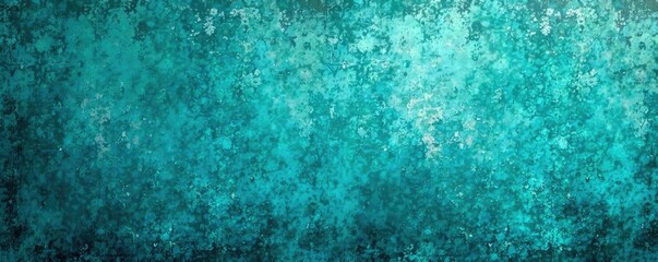 Obraz premium Distressed wall with blue-green hues and subtle water droplets, blue green, calming atmosphere