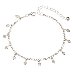Fototapeta premium silver anklet with tiny charms, perfect for bohemian jewelry lovers