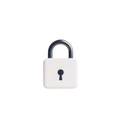 A minimalistic padlock symbolizing security and protection of information., isolated on a transparent background.